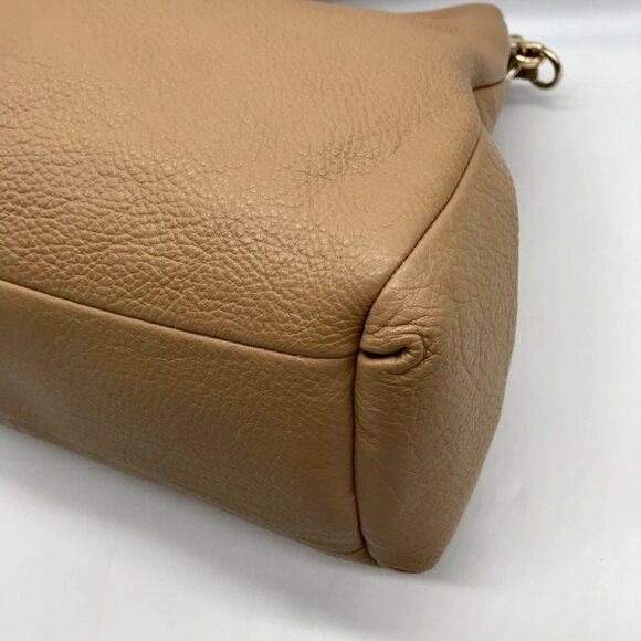 Coach Taupe Pebbled Leather Edie Shoulder Bag - Picture 8 of 11
